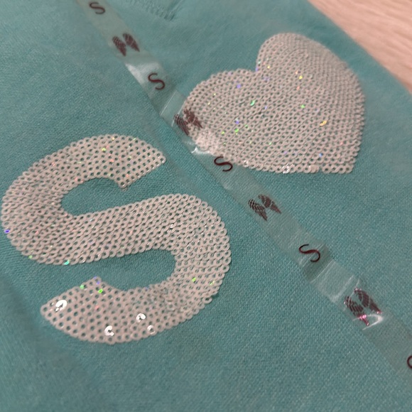 Victoria’s Secret turquoise sparkling sequins soft pants size small - Picture 3 of 6